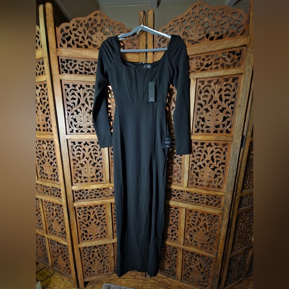 Lulu's Classic Black Long Sleeve Dress